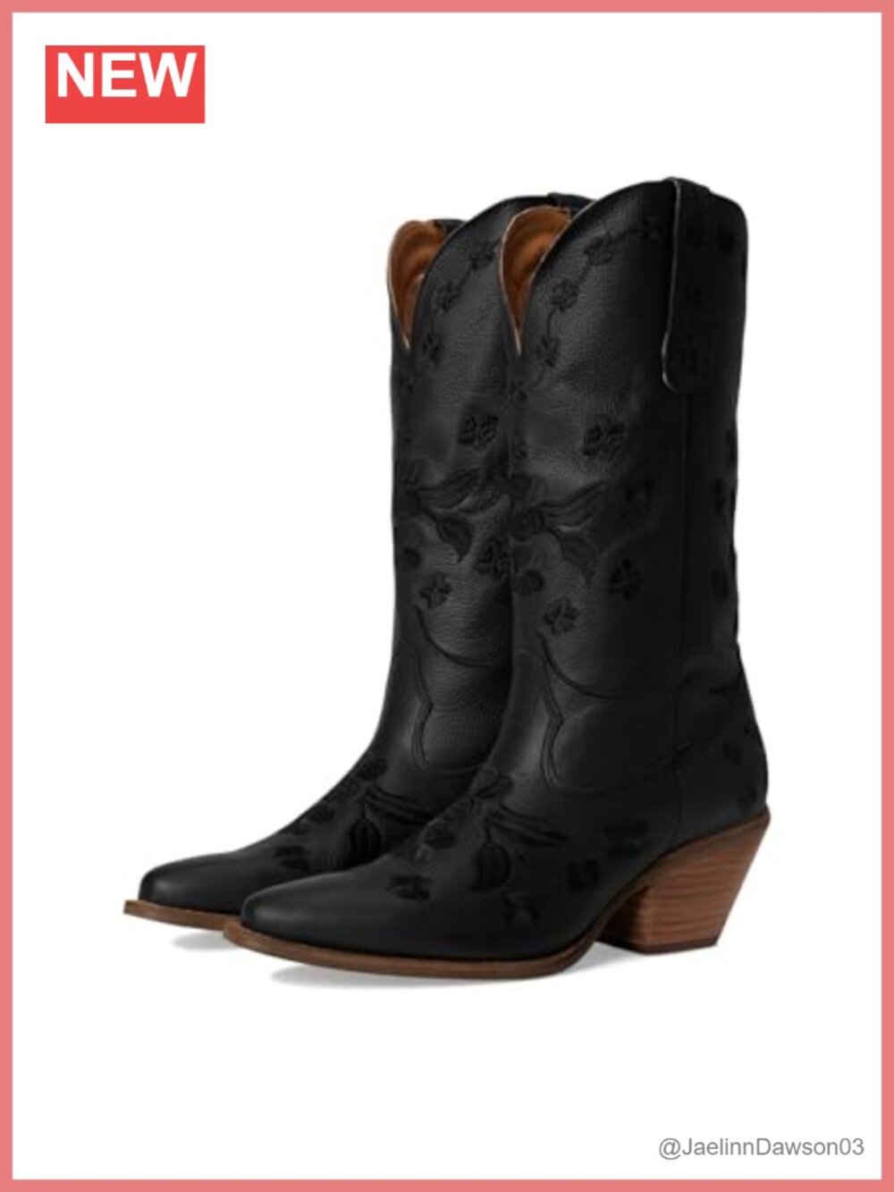 Dingo Women's Leather Mid-Calf Pull-On Snip Toe Western Boots